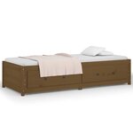 vidaXL Lit de jour sans matelas marron miel 90x200 cm bois pin massif