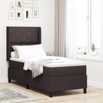 Lit à ressorts vidaXL avec matelas marron foncé 80x200 cm en tissu