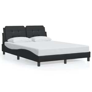 vidaXL Cadre de lit sans matelas Zadar noir 140x190 cm similicuir