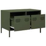 vidaXL Meuble TV vert olive 68x39x43 5 cm acier laminé à froid