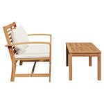 vidaXL Ensemble de canapé de jardin 2 Pièces Naturel Bois de teck solide