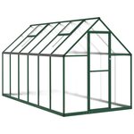 vidaXL Serre avec cadre de base vert 334x169x195 cm aluminium
