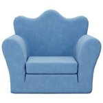 vidaXL Canapé-lit pour enfants bleu peluche douce