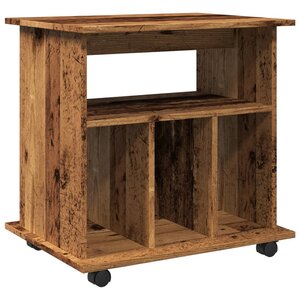 vidaXL Armoire à roulettes vieux bois 60x45x60 cm bois d'ingénierie