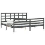 vidaXL Cadre de lit sans matelas gris 200x200 cm bois massif