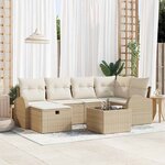 vidaXL Ensemble de canapé de jardin avec coussin 7 Pièces beige et crème