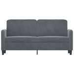 vidaXL Canapé à 2 places Gris foncé 140 cm Velours