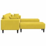 vidaXL Canapé en velours avec coussin 3 Pièces Jaune 208 cm Velours