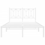 vidaXL Cadre de lit métal sans matelas et tête de lit blanc 120x190 cm