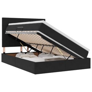 vidaXL Lit avec rangement et matelas Noir 140 x 200 cm Velours