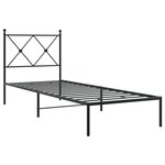 vidaXL Cadre de lit métal avec tête de lit noir 80x200 cm