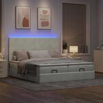 VidaXL Cadre de lit ottoman et matelas gris clair 180x200cm velours
