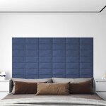 vidaXL Panneaux muraux 12 Pièces Bleu 30x15 cm Tissu 0 54 m²