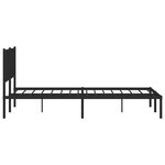vidaXL Cadre de lit métal sans matelas avec tête de lit noir 193x203cm