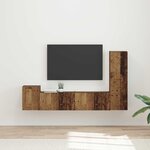 vidaXL Ensemble meuble TV 4 Pièces Bois ancien Bois d'ingénierie