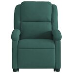 vidaXL Fauteuil inclinable électrique vert foncé velours