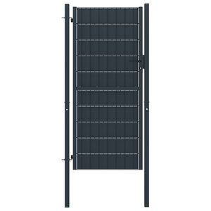 vidaXL Portail de clôture PVC et acier 100x204 cm Anthracite