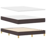 vidaXL Lit avec sommier et matelas & LED marron foncé 140x200 cm Tissu