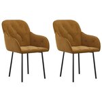 vidaXL Chaises à manger lot de 2 Marron Velours