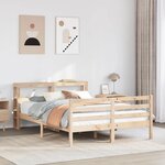 vidaXL Cadre de lit avec tête de lit 150x200 cm bois de pin massif