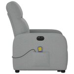 vidaXL Fauteuil inclinable de massage électrique Gris clair Tissu