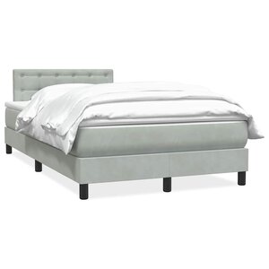 vidaXL Sommier à lattes de lit et matelas gris clair 120x220cm velours