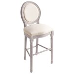 vidaXL Tabourets de bar lot de 2 blanc lin