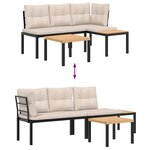 vidaXL Ensemble de banc de jardin avec coussins 3 Pièces noir