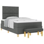 vidaXL Lit à ressorts avec matelas Gris foncé 120 x 200 cm tissu
