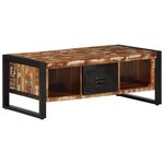 vidaXL Table basse multicolore 90x50x36 cm bois de récupération massif