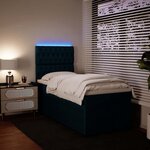 vidaXL Sommier à lattes de lit avec matelas bleu 80x200 cm velours