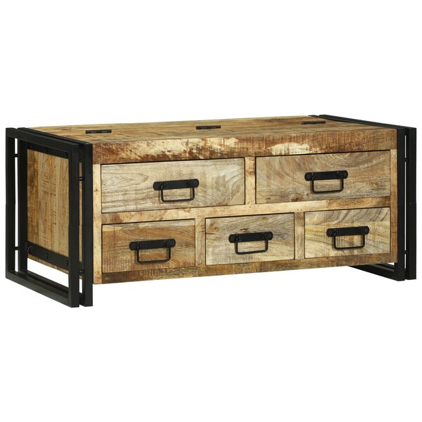 vidaXL Table basse 90x50x38 cm en bois de manguier massif