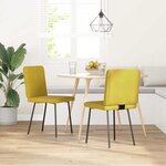 vidaXL Chaises à manger lot de 2 Jaune Velours