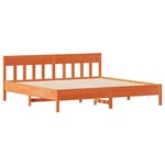 vidaXL Lit bibliothèque sans matelas cire marron 200x200 cm pin massif