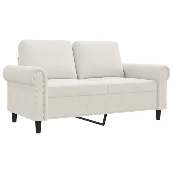 vidaXL Canapé à 2 places Crème 120 cm Velours