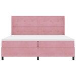 vidaXL Lit à ressorts avec matelas avec LED Rose 200 x 200 cm Velours