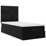 vidaXL Cadre de lit ottoman avec matelas noir 80x200 cm velours