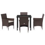 vidaXL Ensemble de jardin 5 pièces Marron Rattan synthétique