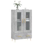 vidaXL Buffet haut gris béton 69 5x31x115 cm bois d'ingénierie