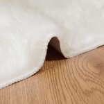 vidaXL Tapis en fausse Tafalla Blanc 60 x 110 cm Polyester