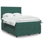 vidaXL Sommier à lattes de lit et matelas Vert foncé 160x200cm Velours