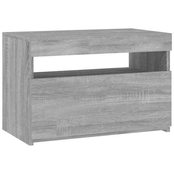 vidaXL Meuble TV avec lumières LED Sonoma gris 60x35x40 cm