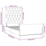vidaXL Cadre de lit avec tête de lit Gris clair 80x200 cm Velours