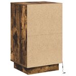 vidaXL Table de chevet avec LED Chêne fumé 39x34 5x65 cm Bois d'ingénierie