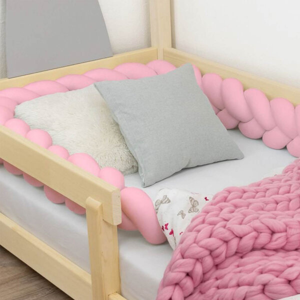 Tour de lit tressé enfant et adulte - Rose - 20 x 250 cm