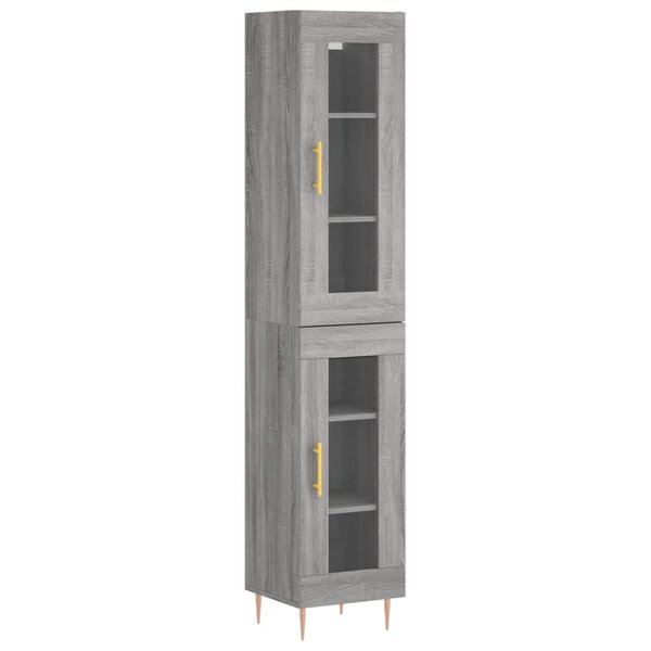vidaXL Buffet haut Sonoma gris 34 5x34x180 cm Bois d'ingénierie