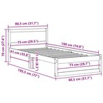 vidaXL Cadre de lit avec tête de lit Blanc 75 x 190 cm Pin massif