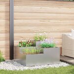 vidaXL Cache-pot de jardin Argent 80 x 80 x 48 cm Acier galvanisé