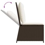 vidaXL Canapé inclinable de jardin avec coussins marron résine tressée