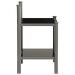 vidaXL Table de chevet Gris et noir 45x34 5x60 5 cm Métal et verre